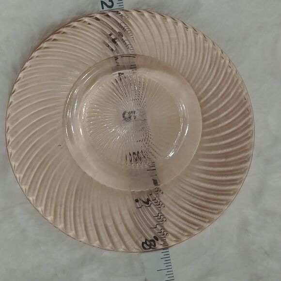 1930's Pink Federal Glass Diana Spiral Depression Glass Bread Plate 6" - Picture 5 of 5